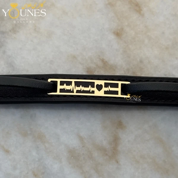 دستبند طلا چرم مردانه L158